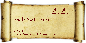 Lopóczi Lehel névjegykártya